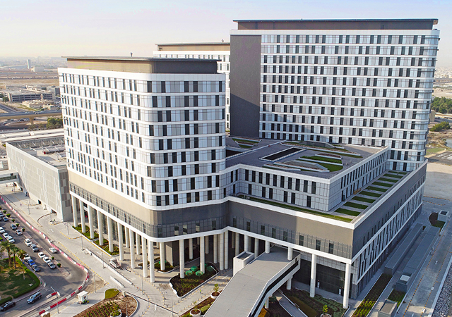 The 789-bed Maternity Hospital along the Kuwait Bay coast within the Al-Sabah Health Zone ... one of the newly completed projects in Kuwait.